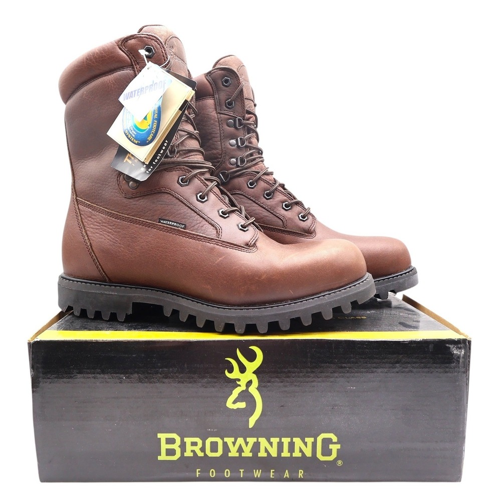 Browning 30203 Hunting Boots Mens 12 Red Brown Leather Waterproof NWT